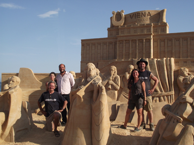 Sand sculptures along the beach of Barcelona Image
